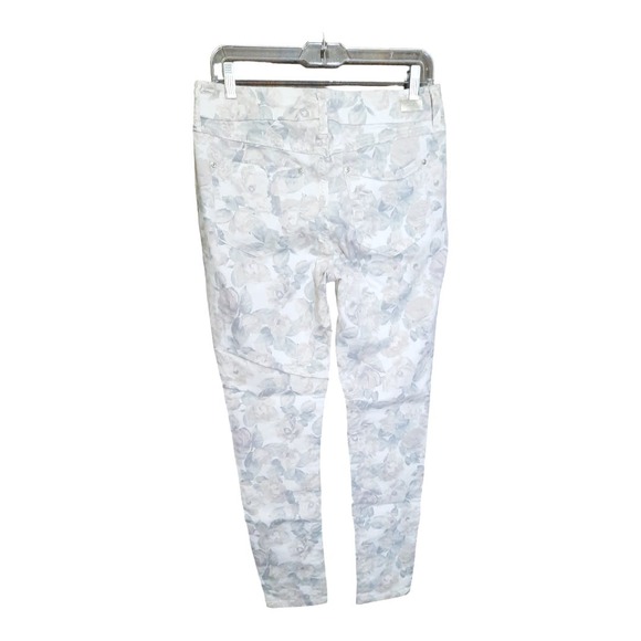 Seven7 Womens White With Muted Floral Print Mid Rise Skinny Jeans Size 8 - Picture 3 of 10
